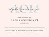 Alpha Omicron Pi Marble & Blush Bid Card