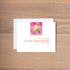 Modern Watercolor Folded Note Card shown in Peony