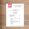 Modern Watercolor social resume letterhead with full formatting shown in Peony