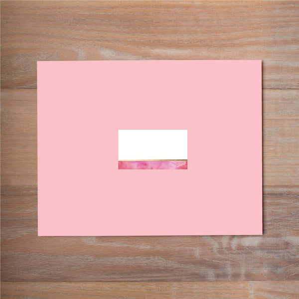 Modern Watercolor mailing label shown on Blossom presentation envelope (not included in price but available as an add-on to your purchase)