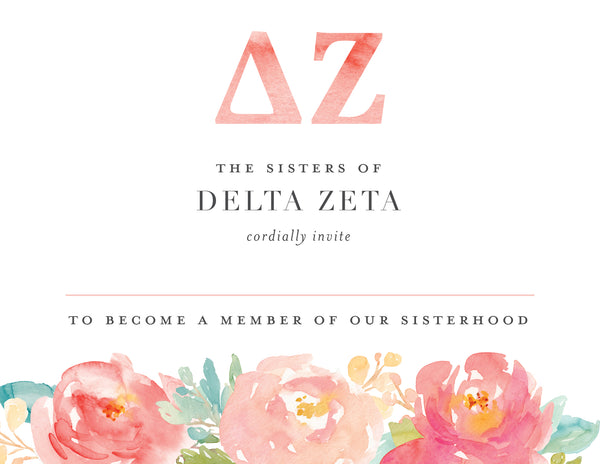 Delta Zeta Peony Bid Card