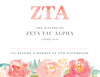 Zeta Tau Alpha Peony Bid Card