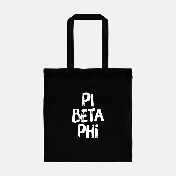 Pi Beta Phi Black and White Greek Tote