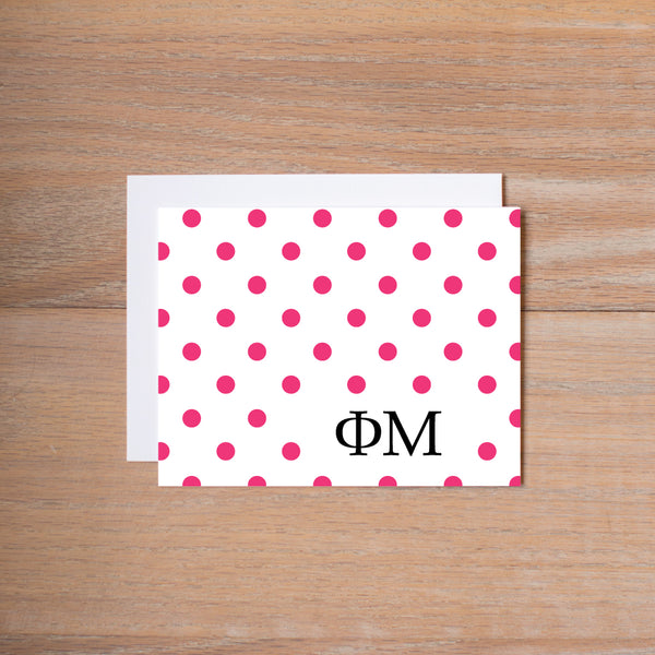 Phi Mu Dotted Sorority Note Cards