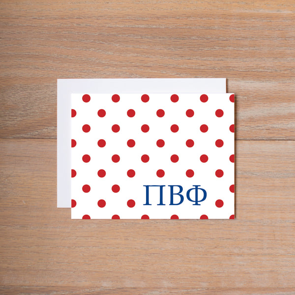 Pi Beta Phi Dotted Sorority Note Cards