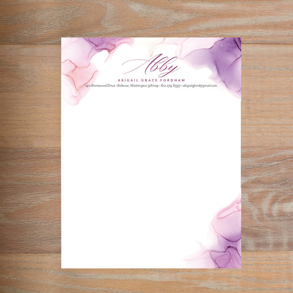 Lilac Wash social resume letterhead without formatting