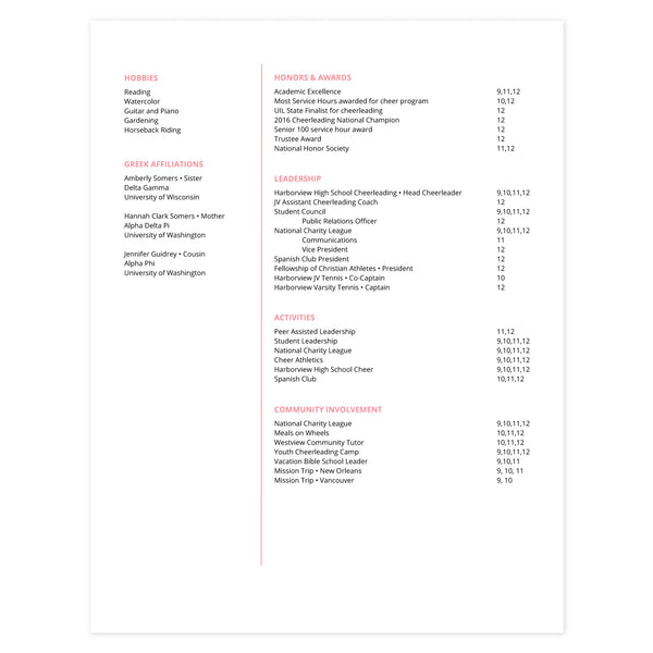 Strawberry Multi-page resume (2nd page) template