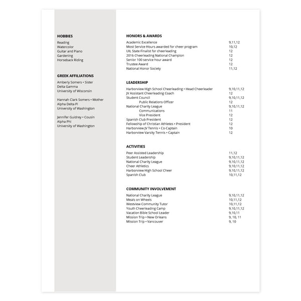 Fog Multi-page resume (2nd page) template