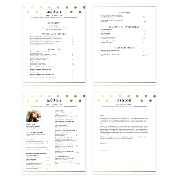 Golden Dots Pages for Mac Resume Templates