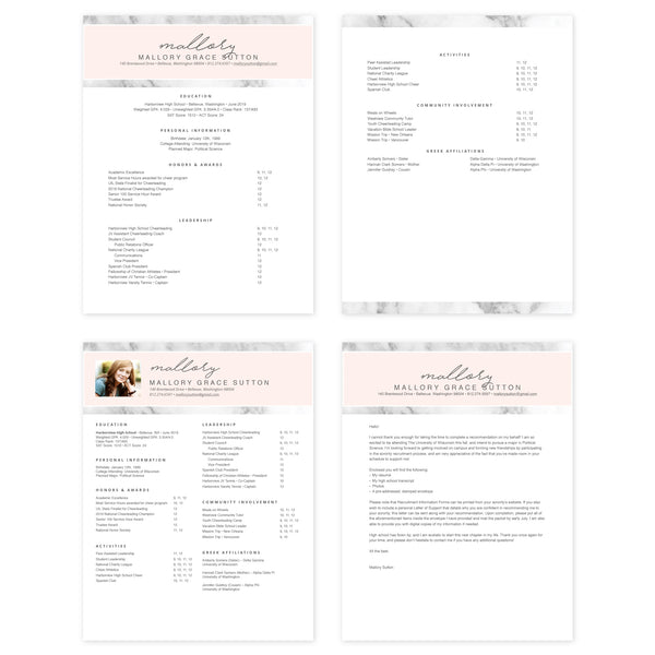 Marble Blush Pages for Mac Resume Templates