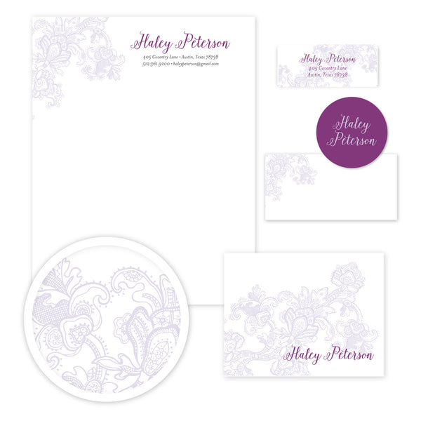 Delicate Lace Stationery Set - Large