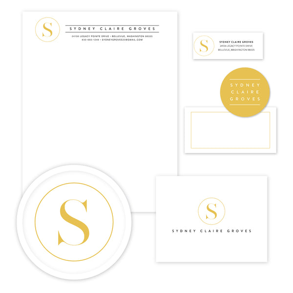 Simply Modern Initial Stationery Set - Large