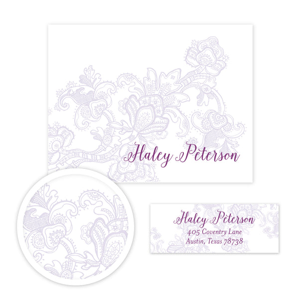 Delicate Lace Stationery Set - Small