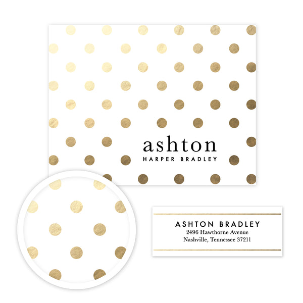 Golden Dots Stationery Set - Small