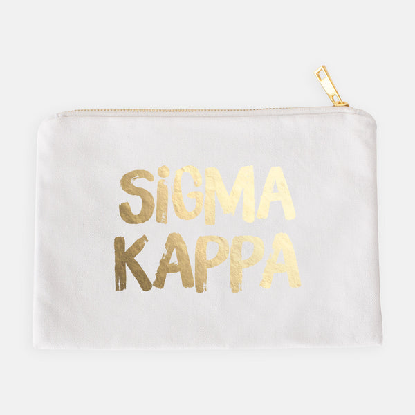 Sigma Kappa Gold Foil Greek Cosmetic Bag