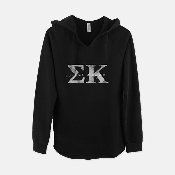 Sigma Kappa Marble & Black Sorority Hooded Sweatshirt