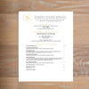 Simply Modern Initial social resume letterhead with full formatting shown in Curry