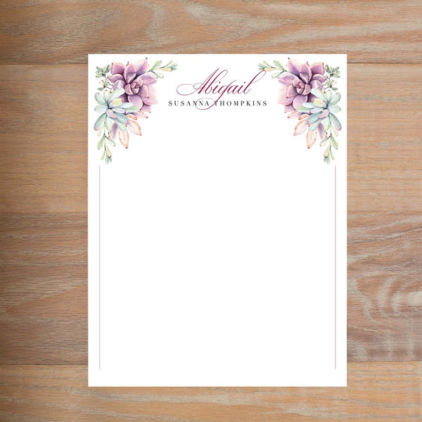 Soft Succulents social resume letterhead without formatting in Wine & Black version 2