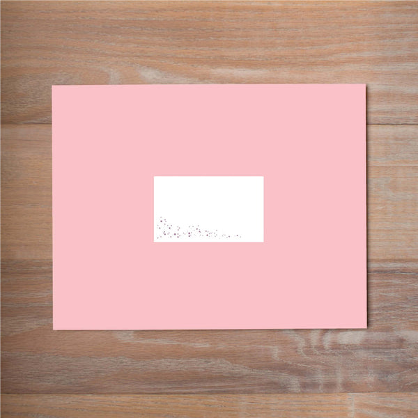 Succulent Garden mailing label shown on Blossom presentation envelope (not included in price but available as an add-on to your purchase)
