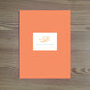 Sweet Monogram folder sticker shown in Sorbet & Pool on Papaya pocket folder