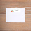 Sweet Horseshoe mailing label shown on Blossom presentation envelope (not included in price but available as an add-on to your purchase)