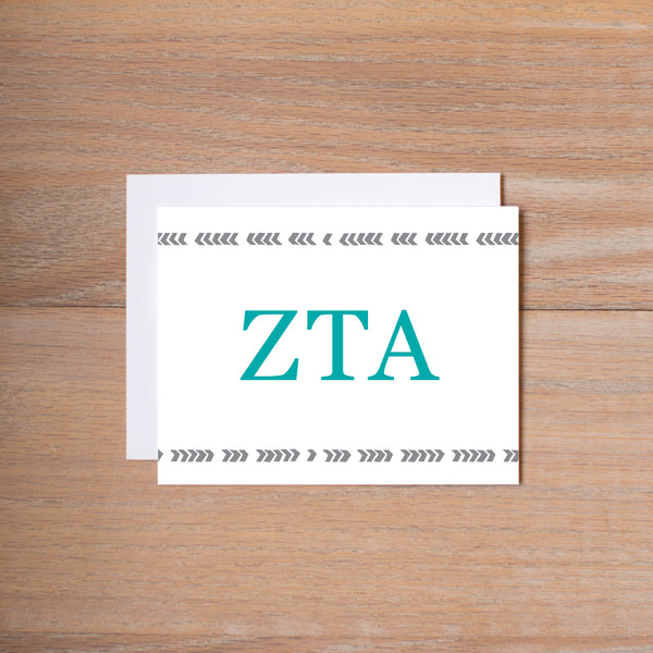 Zeta Tau Alpha Boho Sorority Note Cards