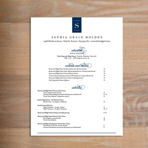 Chic Initial social resume letterhead without formatting shown in Night