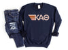 Blush Kappa Alpha Theta Navy Retro Stripes Sorority Sweatshirt