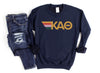 Curry Kappa Alpha Theta Navy Retro Stripes Sorority Sweatshirt