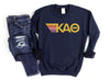 Sunflower Kappa Alpha Theta Navy Retro Stripes Sorority Sweatshirt