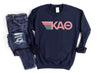 Watermelon Kappa Alpha Theta Navy Retro Stripes Sorority Sweatshirt