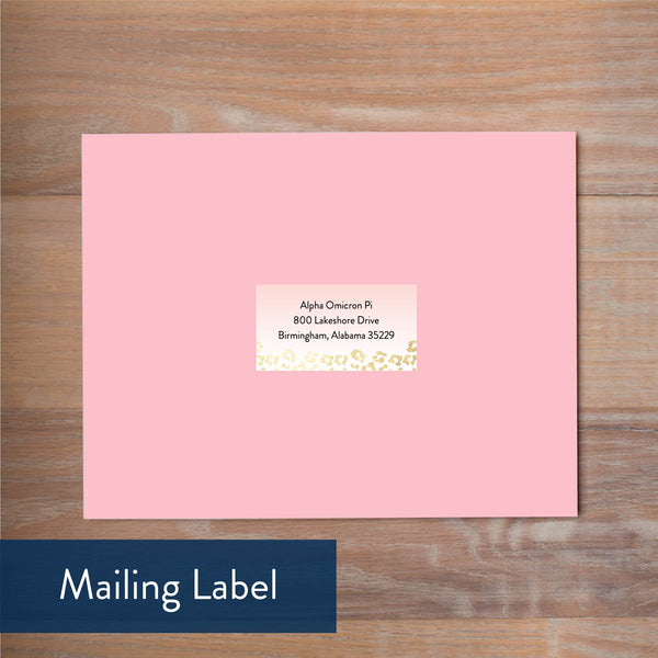 Golden Leopard mailing label