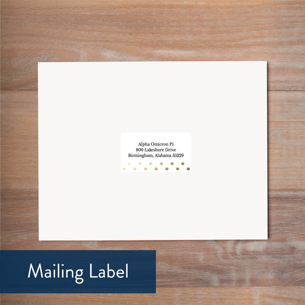 Golden Dots mailing label