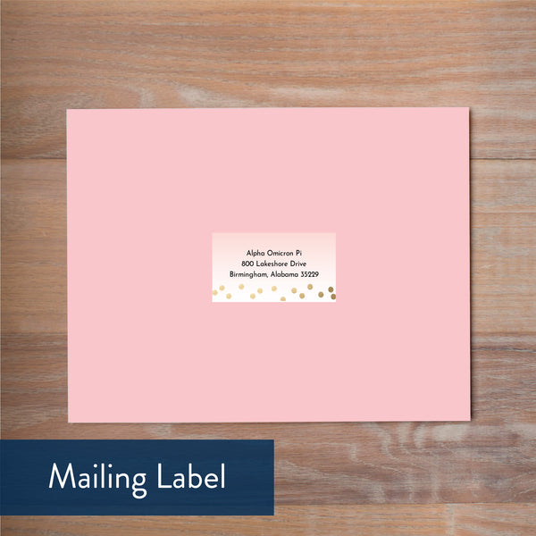 Gradient Confetti mailing label