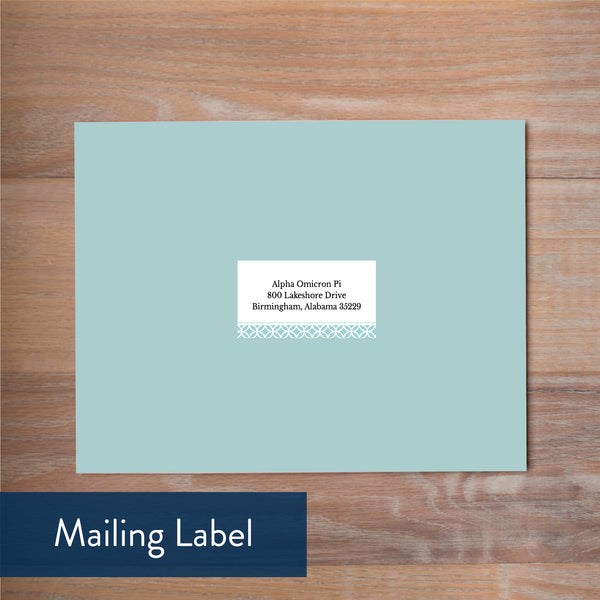 Pool Lattice Monogram mailing label