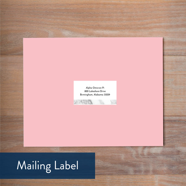 Marble Blush mailing label
