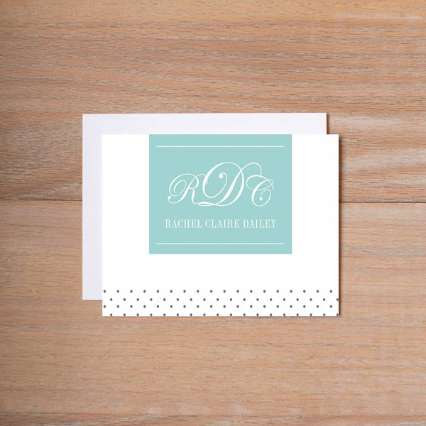 Monogram Block personal note card (if you choose to print with us, you will also receive envelopes with your note cards)