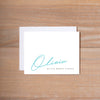 Penned Name personal note card (if you choose to print with us, you will also receive envelopes with your note cards)