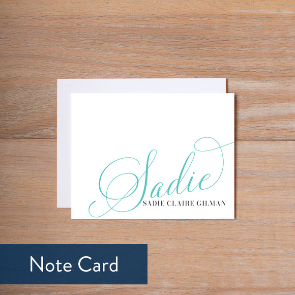 Elegant Script note card