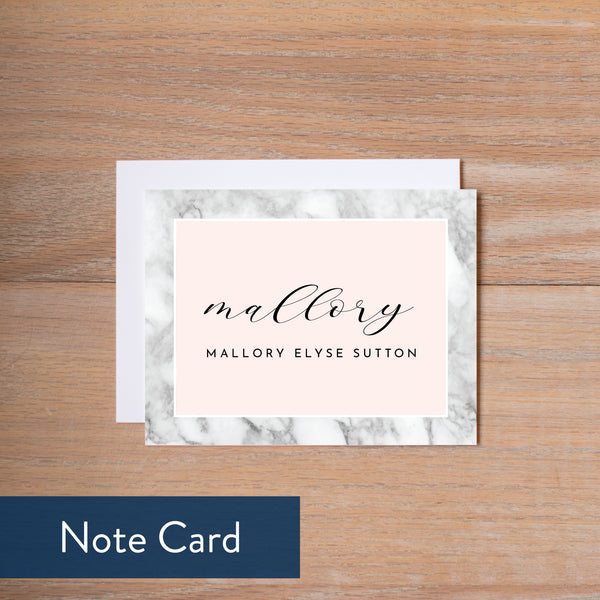 Marble Blush note card