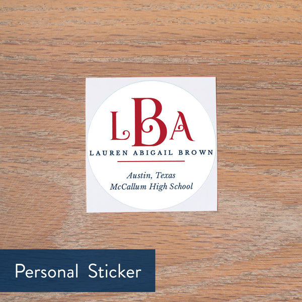 Red Lattice Monogram personal sticker