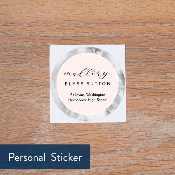 Marble Blush personal sticker