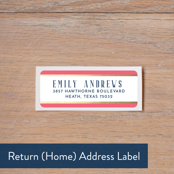 Confetti Stripes return address label