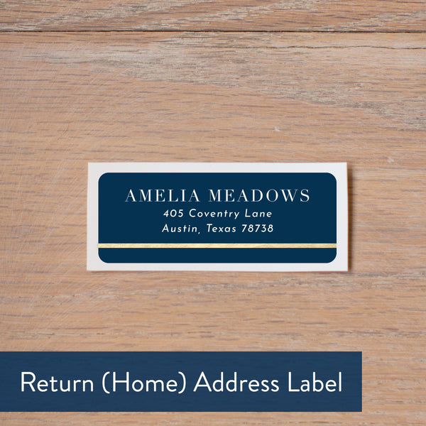 Golden Herringbone return address label