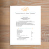 Sweet Monogram social resume letterhead with full formatting shown in Sorbet & Pool