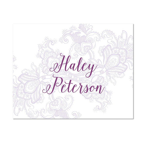Delicate Lace Personalized Folder Stickers