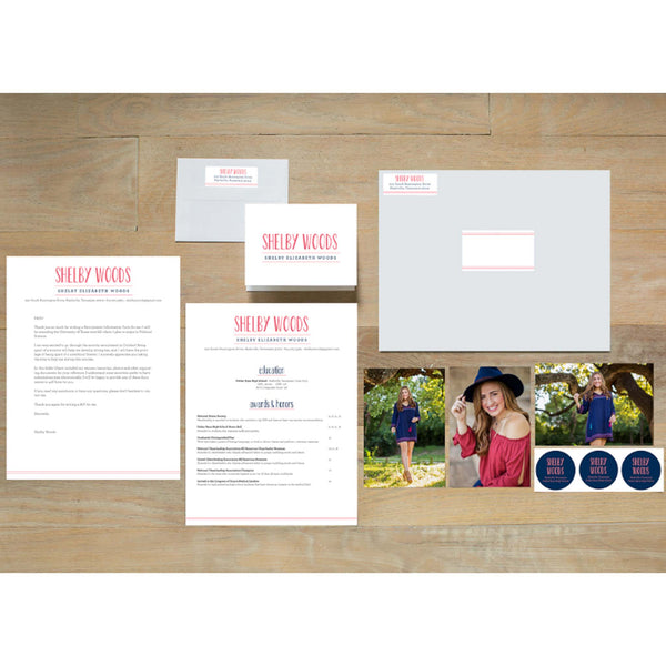 Simply Preppy sorority packet shown with presentation envelope